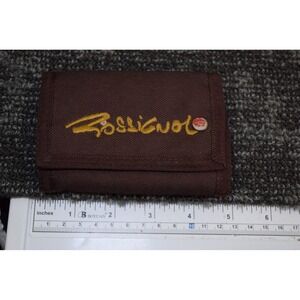Vintage 80s 90s Y2K ROSSIGNOL Wallet Men Brown Ballistic Nylon Trifold Billfold